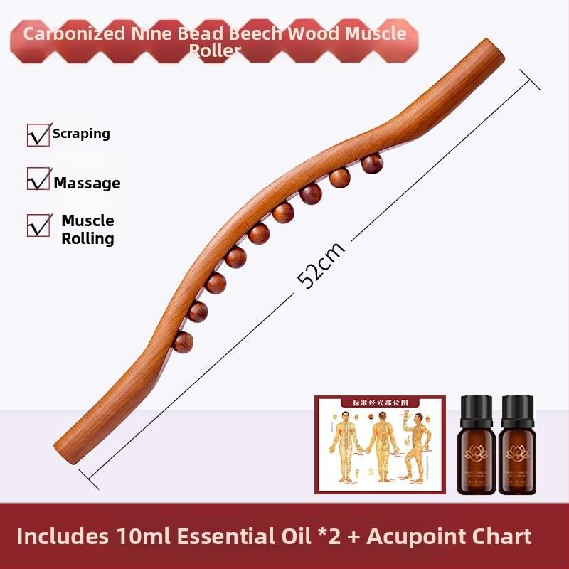 Prístroj na cupping s masážnymi tyčami so siedmimi a deviatimi korálkami pre celé telo, čistenie meridiánov a škrabací nástroj