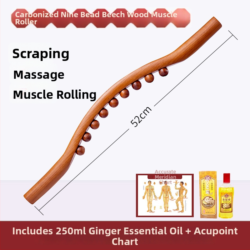 Prístroj na cupping s masážnymi tyčami so siedmimi a deviatimi korálkami pre celé telo, čistenie meridiánov a škrabací nástroj