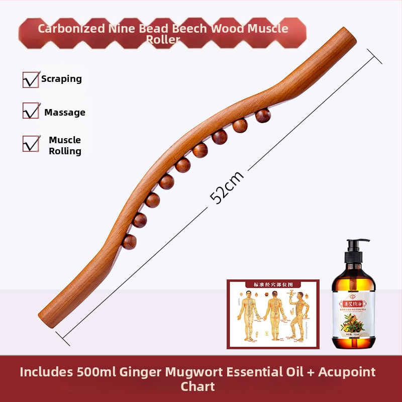 Prístroj na cupping s masážnymi tyčami so siedmimi a deviatimi korálkami pre celé telo, čistenie meridiánov a škrabací nástroj