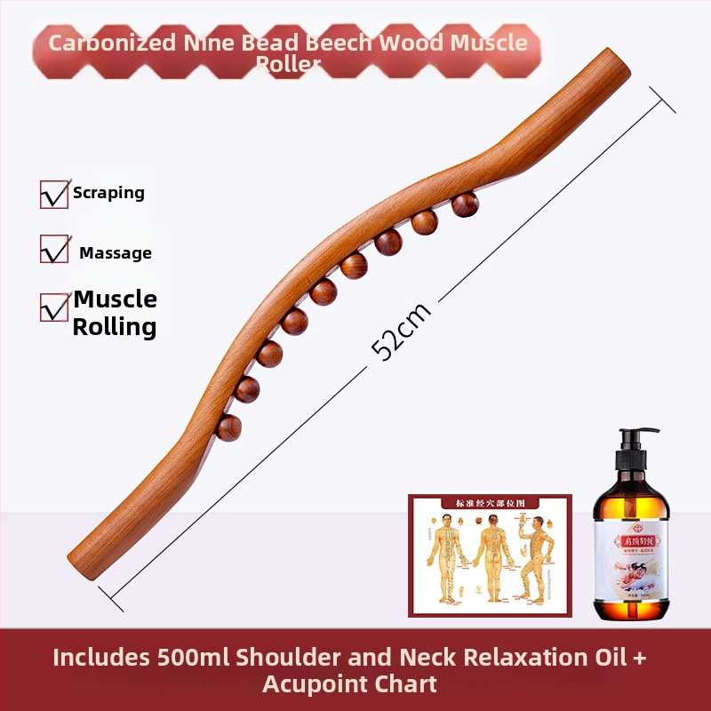 Prístroj na cupping s masážnymi tyčami so siedmimi a deviatimi korálkami pre celé telo, čistenie meridiánov a škrabací nástroj