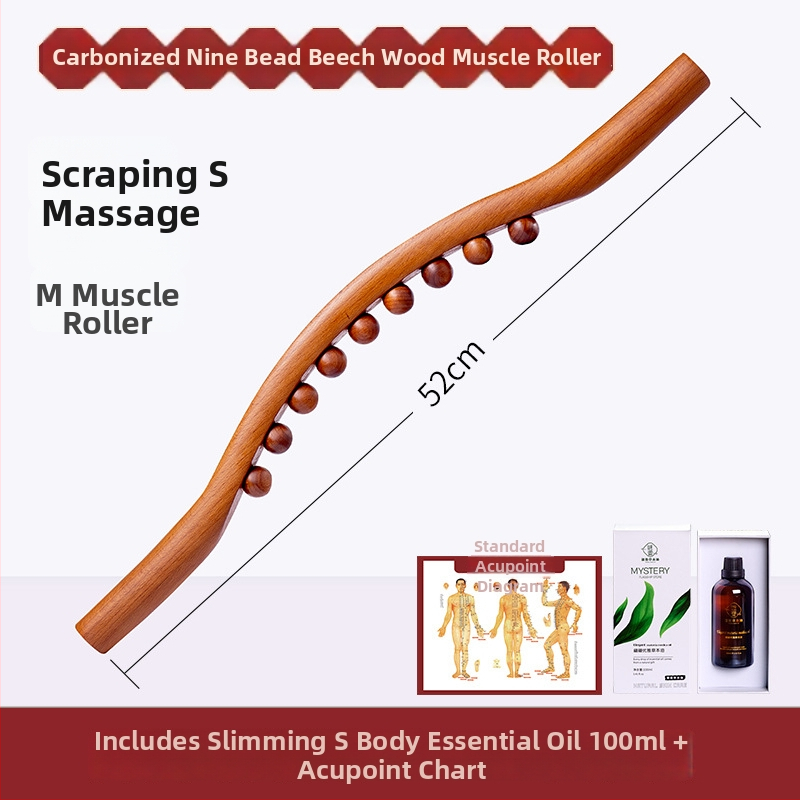 Prístroj na cupping s masážnymi tyčami so siedmimi a deviatimi korálkami pre celé telo, čistenie meridiánov a škrabací nástroj