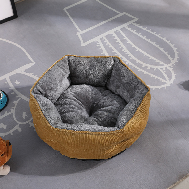 Cuib hexagonal pentru pisici, pentru toate sezoanele, cald și antiderapant, din material textil