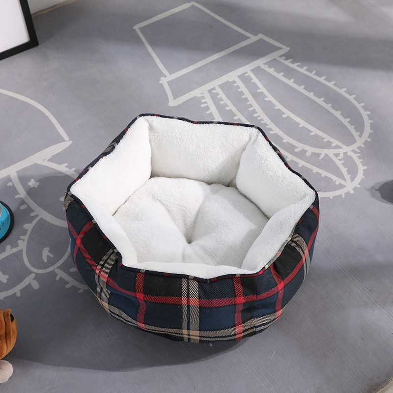 Cuib hexagonal pentru pisici, pentru toate sezoanele, cald și antiderapant, din material textil