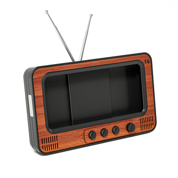 CANGLAI Suport de birou pentru telefon cu lupă de ecran și carcasă în stil TV, din plastic, susține personalizarea