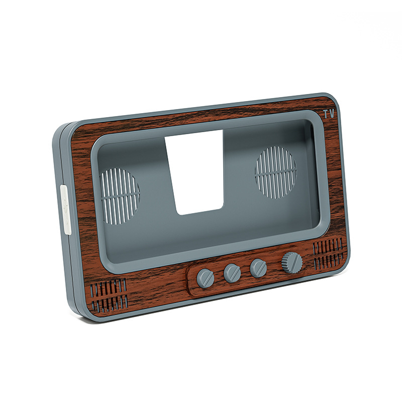 CANGLAI Suport de birou pentru telefon cu lupă de ecran și carcasă în stil TV, din plastic, susține personalizarea
