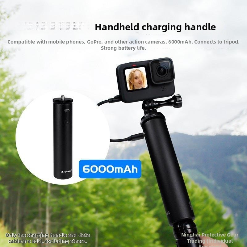 Držiak na nabíjanie z hliníkovej zliatiny pre Action3 360 športovú kameru a GoPro11; mobilný živý prenos; vonkajšie napájanie; kód produktu Aldrjdcfx2al