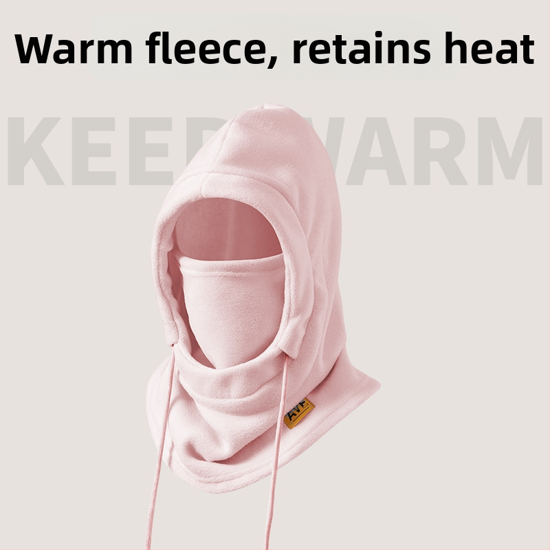 Cyklistická maska s integrovanou čiapkou a šálom, flísová podšívka, vetruodolný materiál, polyester, unisex, vonkajšie zimné jazdy