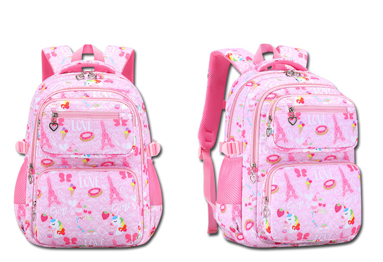 Mergaitėms skirtas trijų dalių Oxford audinio kuprinių komplektas su animaciniu piešiniu, oro pagalvės diržai, kvėpuojantis, ultra lengvas ir sulankstomas – gaivus ir saldus stilius, 5–6 klasei