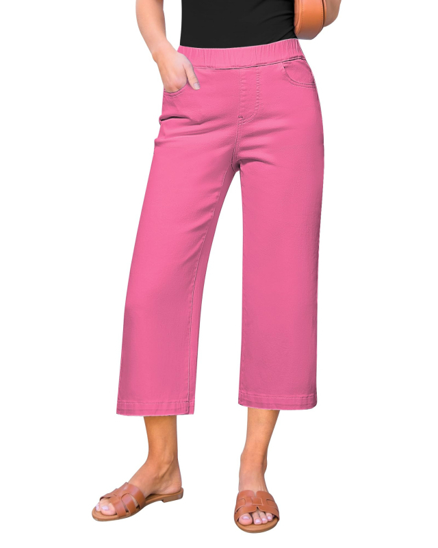 Traperice visokog struka, ravno krojenje, elastične, pamuk-poliester mješavina, 70–80% pamuk, poliester <30%, panelni dizajn