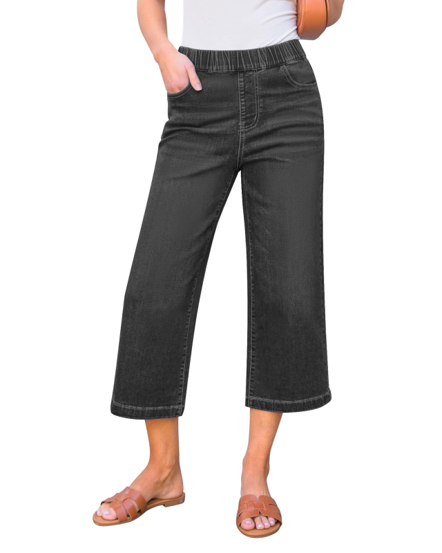 Traperice visokog struka, ravno krojenje, elastične, pamuk-poliester mješavina, 70–80% pamuk, poliester <30%, panelni dizajn