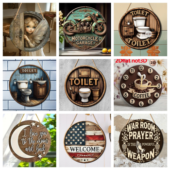 Drveni privjesak – disk s temom vile, moderni minimalistički stil, kućna dekoracija