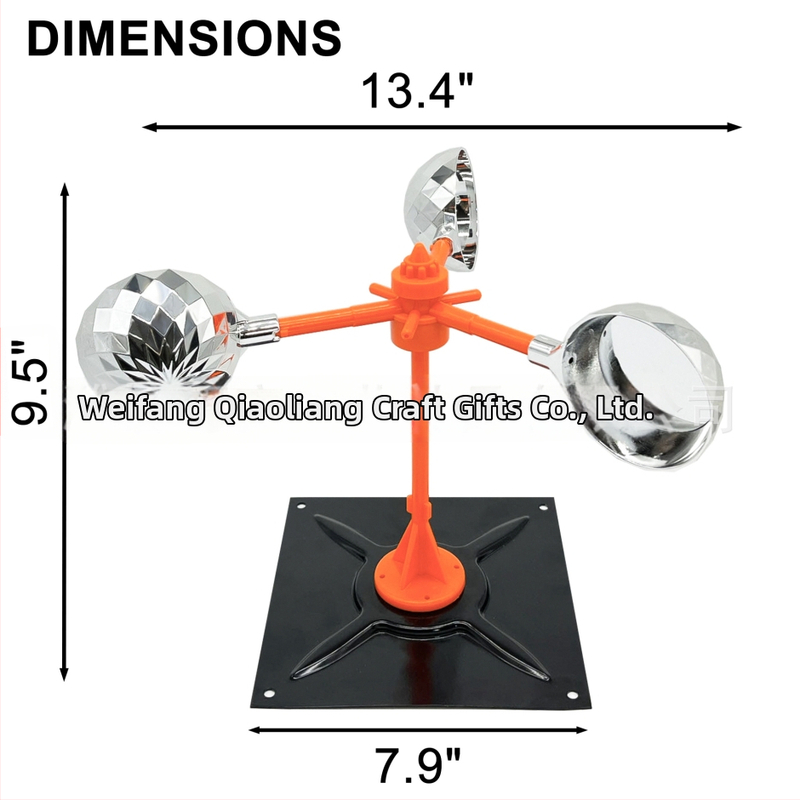 Ochranné zariadenie proti vtákom s napájaním zo slnka a veterným pohonom, ABS konštrukcia, zvukové a svetelné odpudzovanie, určené pre ovocné sady, rybníky a poľnohospodársku pôdu.
