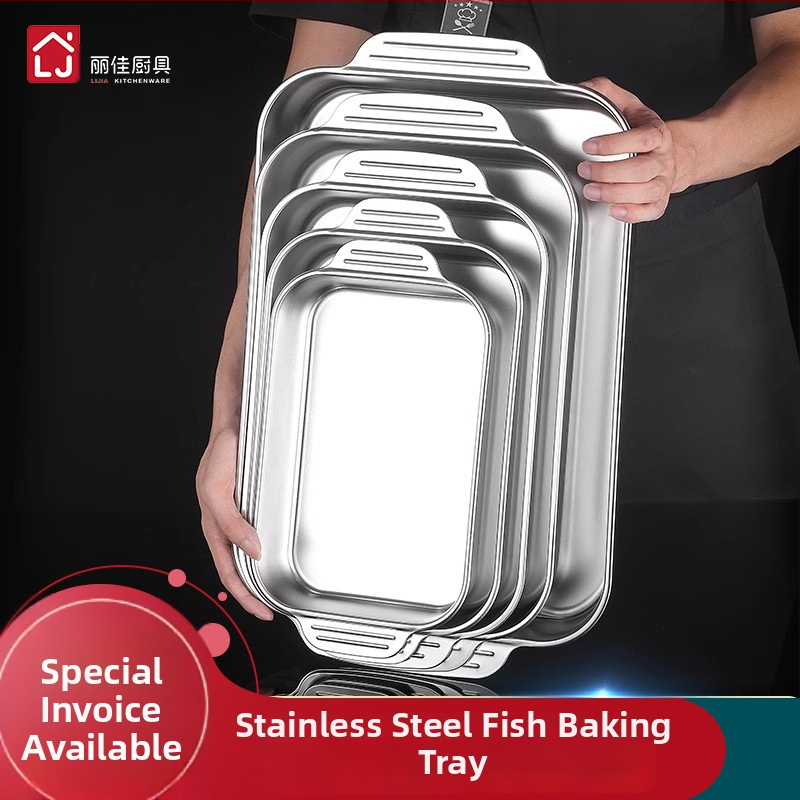 Nerezová oceľová panvica na ryby pre indukčnú platňu — štvorcová, elektroplatovaná povrchová úprava, multifunkčná gril panvička s ľahkou údržbou a proti hrdzi
