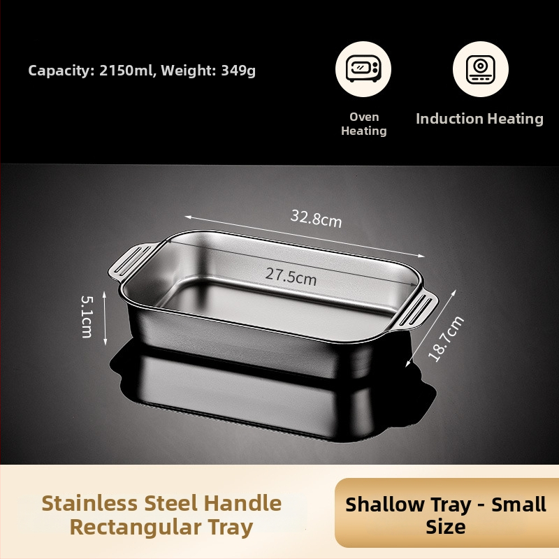 Nerezová oceľová panvica na ryby pre indukčnú platňu — štvorcová, elektroplatovaná povrchová úprava, multifunkčná gril panvička s ľahkou údržbou a proti hrdzi