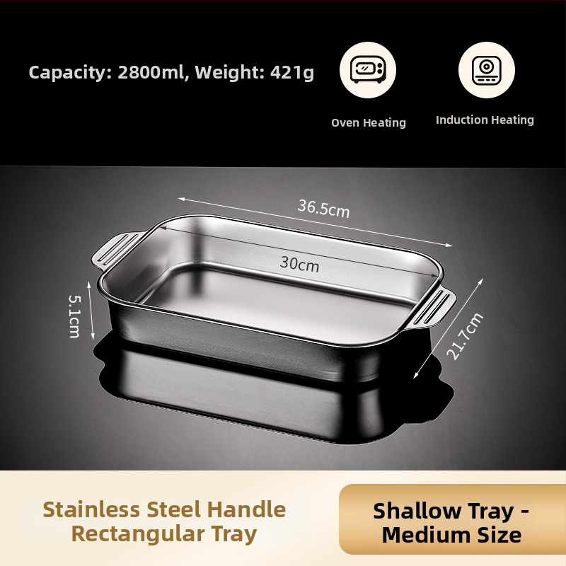 Nerezová oceľová panvica na ryby pre indukčnú platňu — štvorcová, elektroplatovaná povrchová úprava, multifunkčná gril panvička s ľahkou údržbou a proti hrdzi