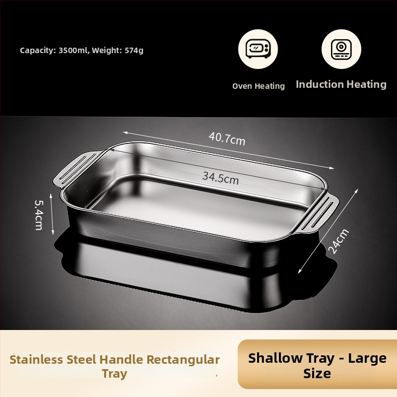 Nerezová oceľová panvica na ryby pre indukčnú platňu — štvorcová, elektroplatovaná povrchová úprava, multifunkčná gril panvička s ľahkou údržbou a proti hrdzi