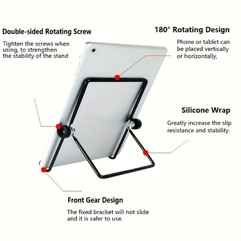 Metalik stolni držač za tablet i telefon, sklopiv, kompatibilan s iPadom, iPhone 1. generacijom, iPhone 3G/3GS i iPod Touch 4. generacije