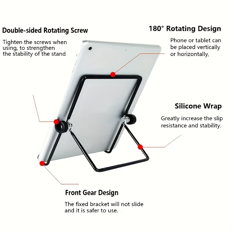 Kovový stolný stojan na tablety a telefón, skladací, kompatibilný s iPadom, iPhone 1. generácia, iPhone 3G/3GS a iPod Touch 4. generácie
