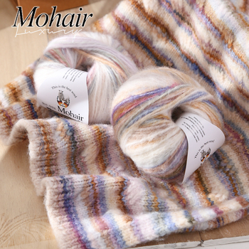 Mohair pređa za pletenje — gradientna skein, tehnika Vortex Spinning, podrijetlo Hebei, šifra proizvoda haojing4-5, brend Enmei
