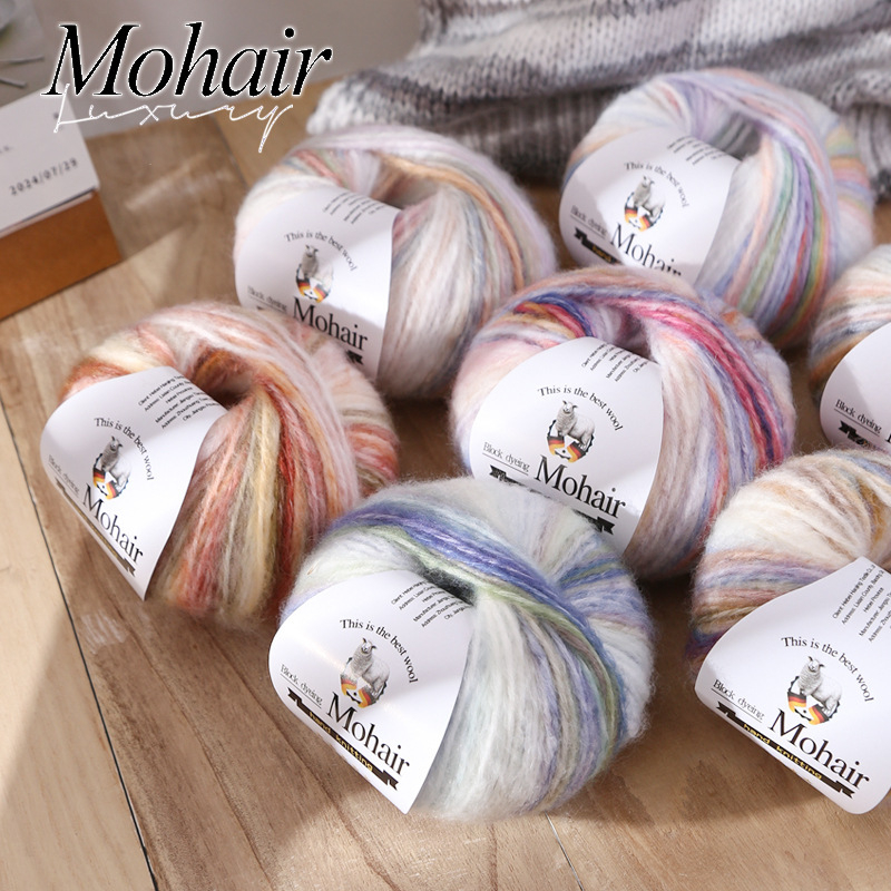 Mohair pređa za pletenje — gradientna skein, tehnika Vortex Spinning, podrijetlo Hebei, šifra proizvoda haojing4-5, brend Enmei