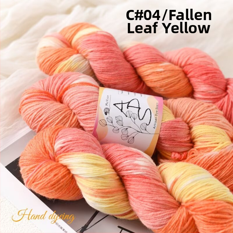 Háčiková priadza, skein, ring-spun, ručne farbená vlna na ručné pletenie