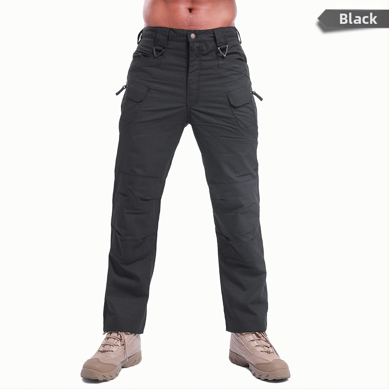 Nohavice pre muža na vonkajšie použitie: kockovaný vzor, bavlnená zmes, podšívka z bavlny, rýchloschnúce, voľný rovný strih