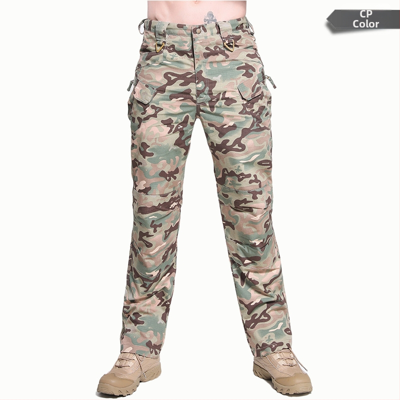 Nohavice pre muža na vonkajšie použitie: kockovaný vzor, bavlnená zmes, podšívka z bavlny, rýchloschnúce, voľný rovný strih