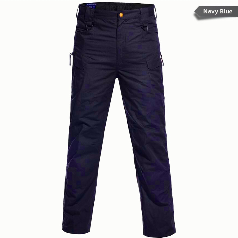 Nohavice pre muža na vonkajšie použitie: kockovaný vzor, bavlnená zmes, podšívka z bavlny, rýchloschnúce, voľný rovný strih