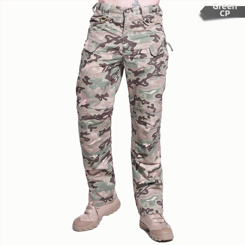 Nohavice pre muža na vonkajšie použitie: kockovaný vzor, bavlnená zmes, podšívka z bavlny, rýchloschnúce, voľný rovný strih