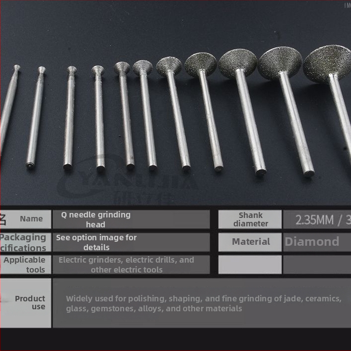 Diamenta konkavā rieva slīpēšanas galva elektriskajam slīpēšanas instrumentam; jade akmens lodīšu pulēšanas rīks