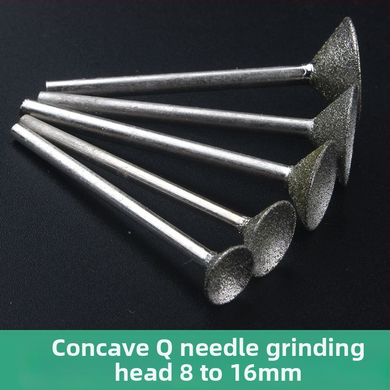 Diamantová drážková hlava na brúsenie s konkávnym žľabom pre elektrickú brúsku; nástroj na leštenie jadeitových guli