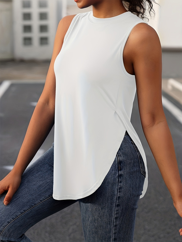 Ženski bezrukavni top za jogu, široka silueta, poliester 95%+, visoka elastičnost, za odrasle žene