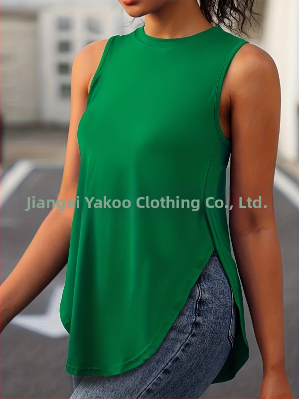 Ženský bezrukávový top na jogu, voľný strih, polyester 95%+, vysoká elasticita, pre dospelé ženy
