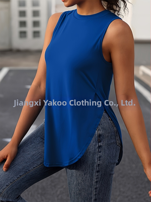 Ženský bezrukávový top na jogu, voľný strih, polyester 95%+, vysoká elasticita, pre dospelé ženy