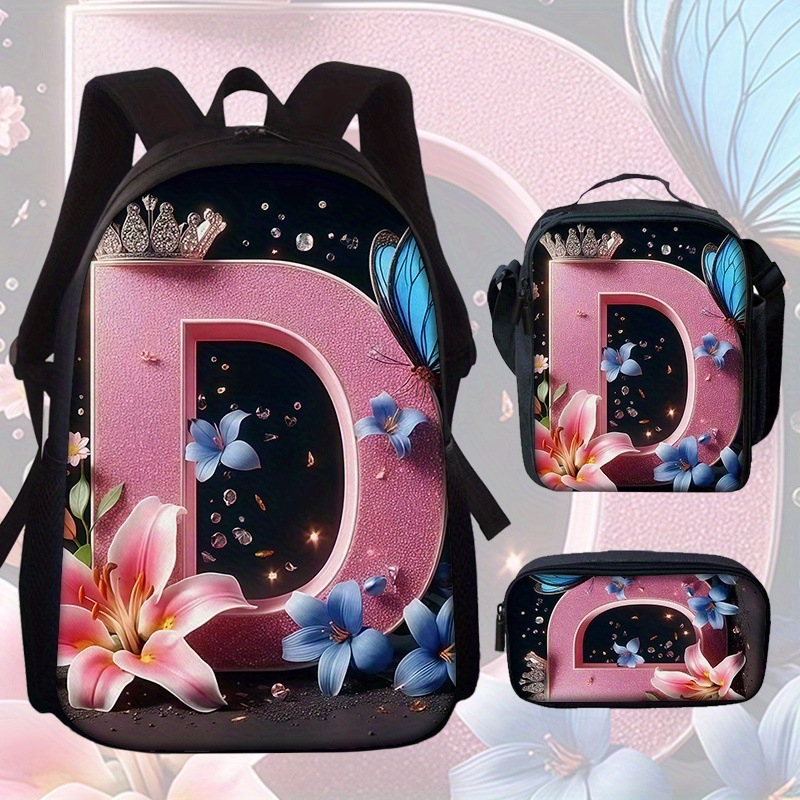 Školský batoh s motívom motýľa a kvetov (Veľká kapacita; Materiál: Oxford látka; Vzor: Anime Cartoon; Nepremokavý; Ochrana chrbtice)