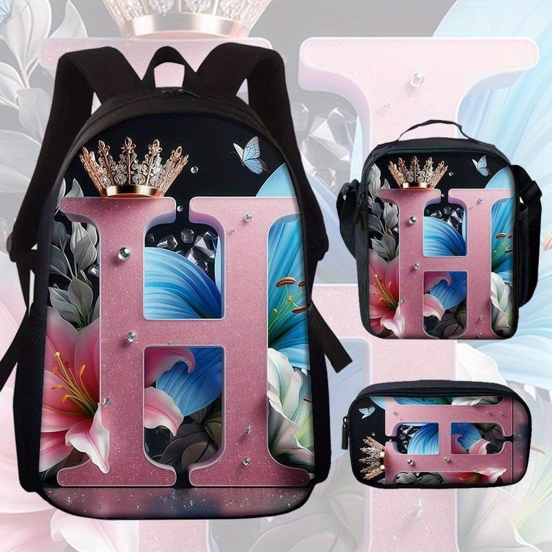 Školský batoh s motívom motýľa a kvetov (Veľká kapacita; Materiál: Oxford látka; Vzor: Anime Cartoon; Nepremokavý; Ochrana chrbtice)