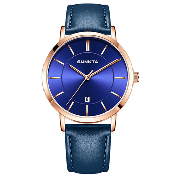 Pánske hodinky SUNKTA ST6720 s kalendárom, quartz pohyb, vodotesnosť 30M, kožený remienok, minerálne tvrdené sklo