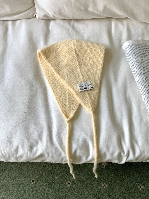 Ženský zimný dvojdielny set šálu a čiapky, pletený, jednofarebný, ochrana uší