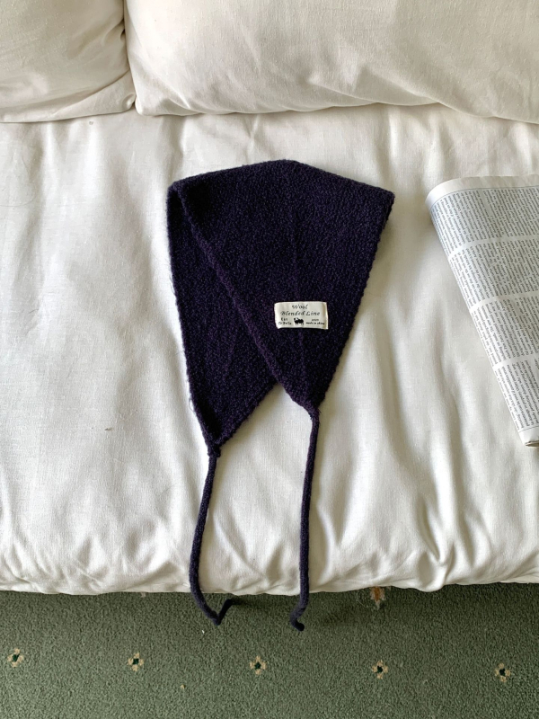 Ženský zimný dvojdielny set šálu a čiapky, pletený, jednofarebný, ochrana uší