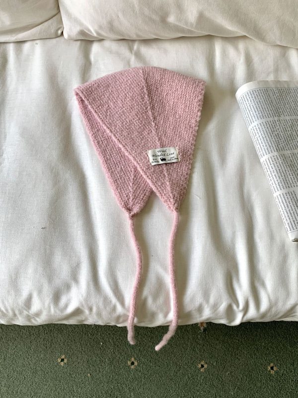 Ženský zimný dvojdielny set šálu a čiapky, pletený, jednofarebný, ochrana uší