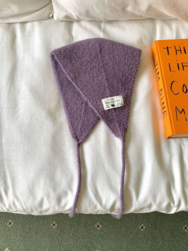 Ženský zimný dvojdielny set šálu a čiapky, pletený, jednofarebný, ochrana uší