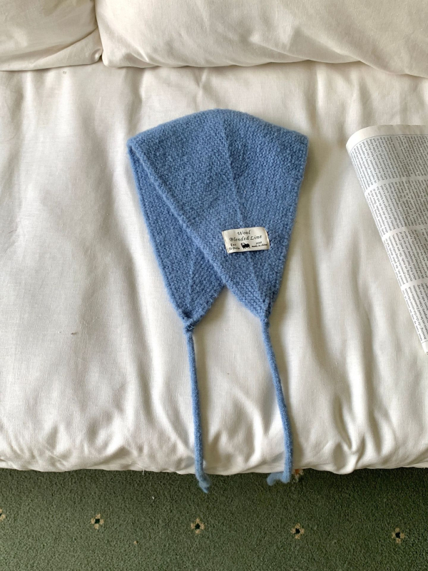 Ženský zimný dvojdielny set šálu a čiapky, pletený, jednofarebný, ochrana uší