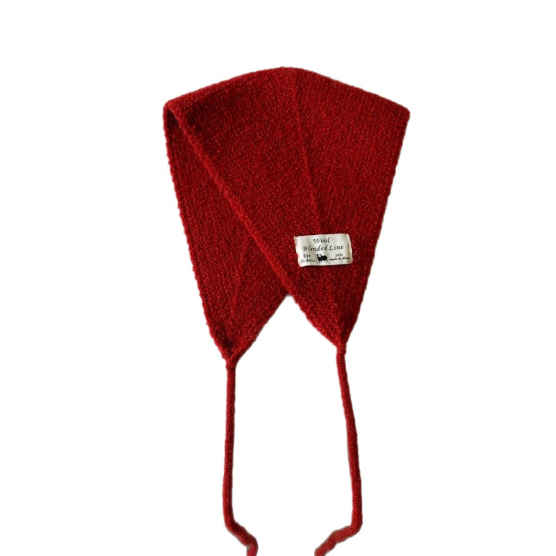 Ženský zimný dvojdielny set šálu a čiapky, pletený, jednofarebný, ochrana uší