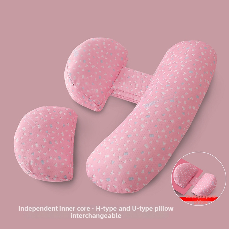 Blue Love Flower tehotenská U-tvarovaná vankúš na spanie — tvar: U, jadro: 100% bavlna, hmotnosť: 1.05–1.50 kg, vhodná pre celé tehotenstvo