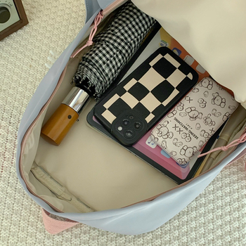 Rucsac școlar din nylon cu fermoar, căptușeală din poliester, buzunar interior cu fermoar tip sandwich, Lingzhi Kangaroo