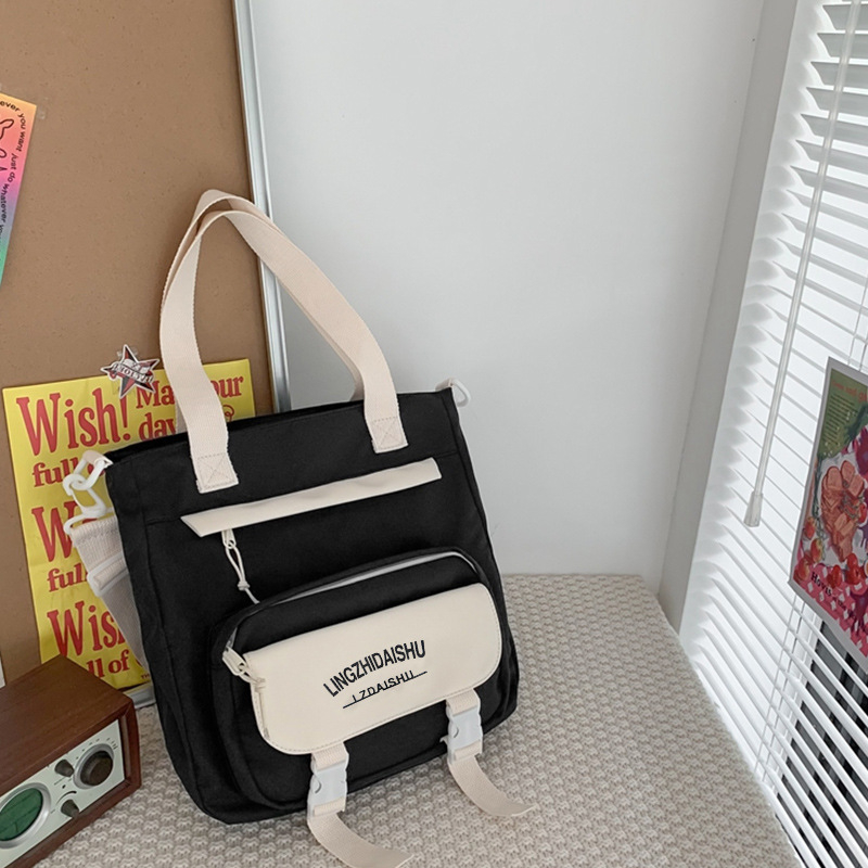 Rucsac școlar din nylon cu fermoar, căptușeală din poliester, buzunar interior cu fermoar tip sandwich, Lingzhi Kangaroo