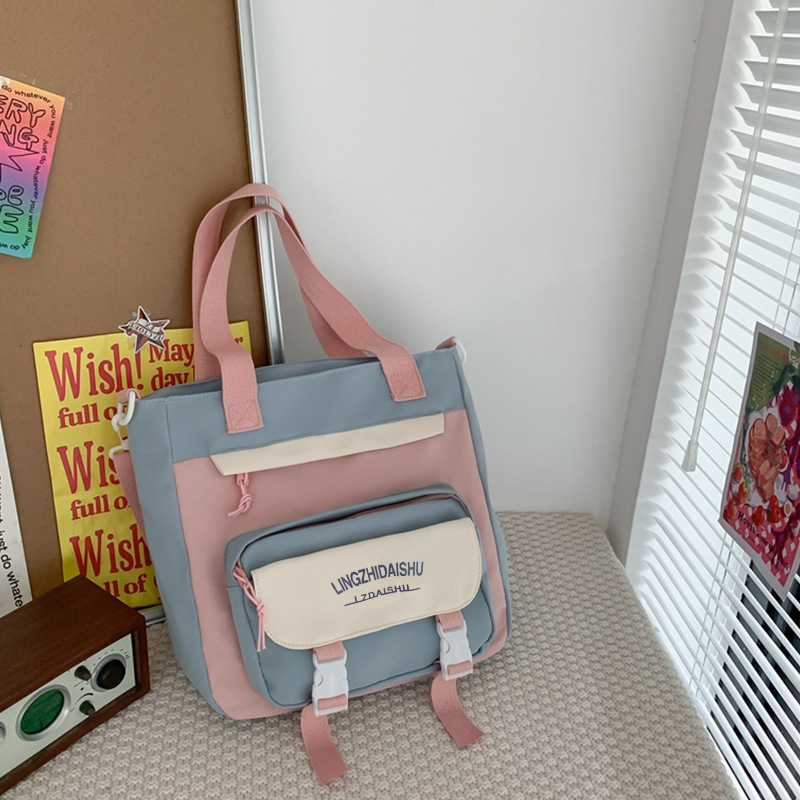 Rucsac școlar din nylon cu fermoar, căptușeală din poliester, buzunar interior cu fermoar tip sandwich, Lingzhi Kangaroo
