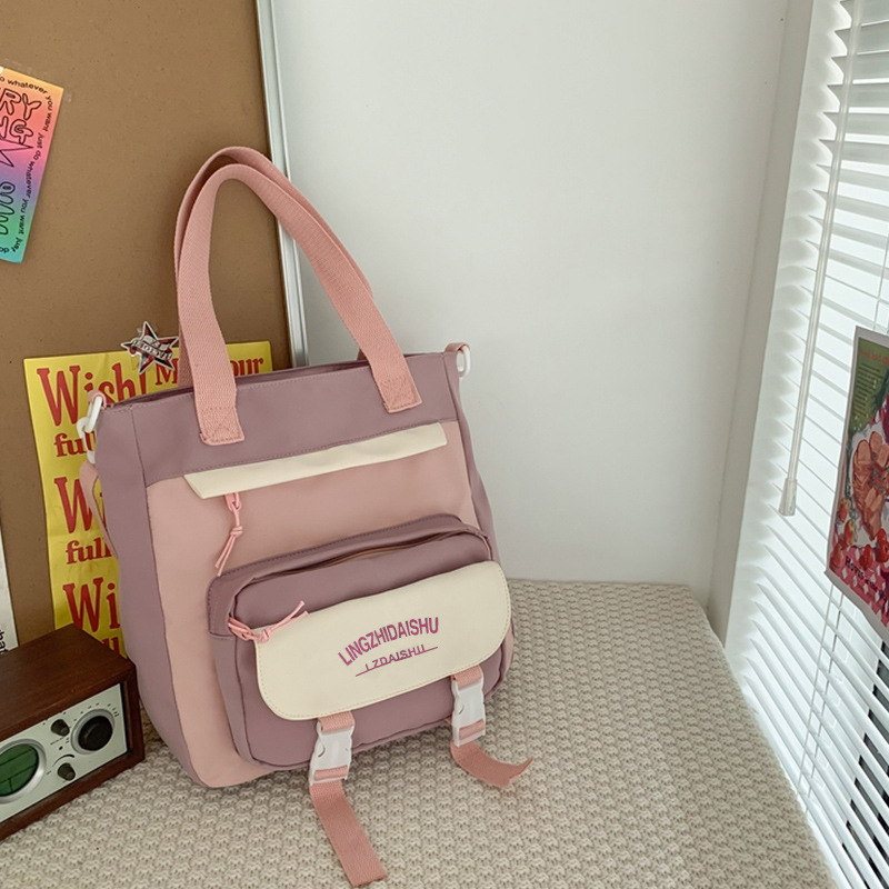 Rucsac școlar din nylon cu fermoar, căptușeală din poliester, buzunar interior cu fermoar tip sandwich, Lingzhi Kangaroo