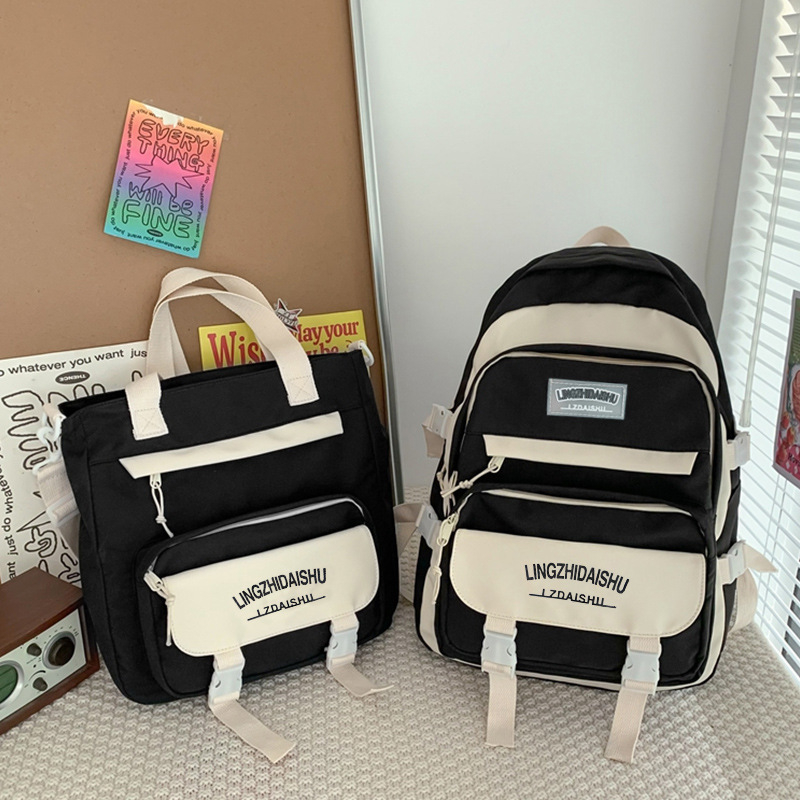 Rucsac școlar din nylon cu fermoar, căptușeală din poliester, buzunar interior cu fermoar tip sandwich, Lingzhi Kangaroo