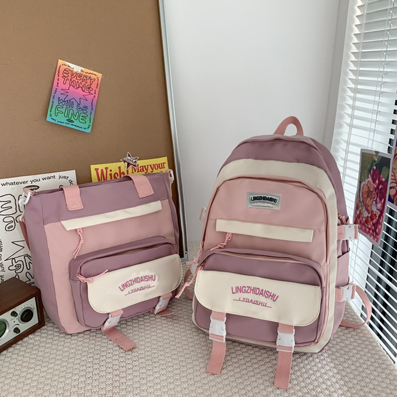 Rucsac școlar din nylon cu fermoar, căptușeală din poliester, buzunar interior cu fermoar tip sandwich, Lingzhi Kangaroo